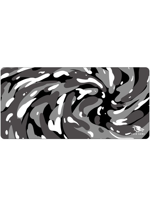 Extended Large Gaming Mouse Pad 100 X 50 cm XXL Full Desk Art style & Mousepad Non-Slip Rubber Base Big Keyboard Mat with Stitched Edges water resist for Gaming from Yasa ( Snow Black )
