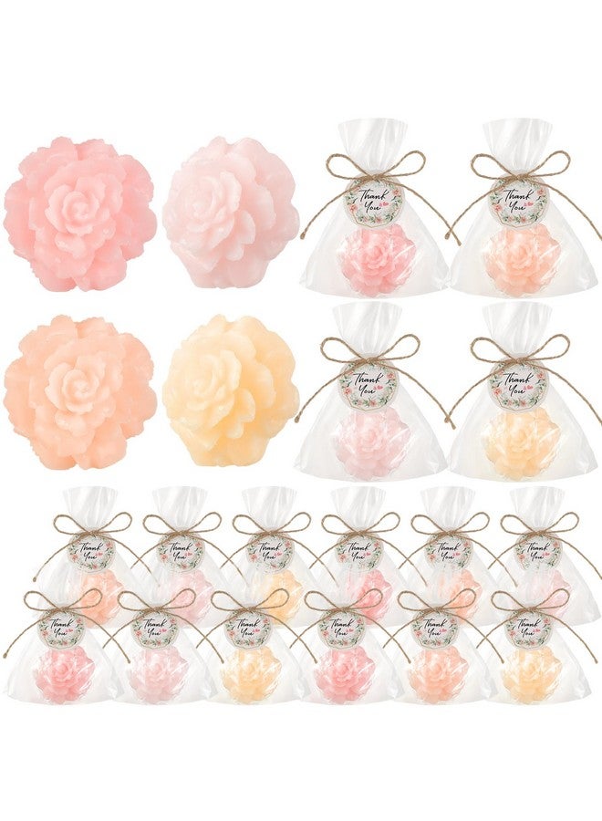 Demissle 20 Pcs Christmas Soaps Baby Shower Soaps Handmade Flower Soap with White Greeting Card Mini Soaps Gift Set for Christmas Stocking Stuffers Decorations Baby Shower Party Favors(Light Pink) - Image 1