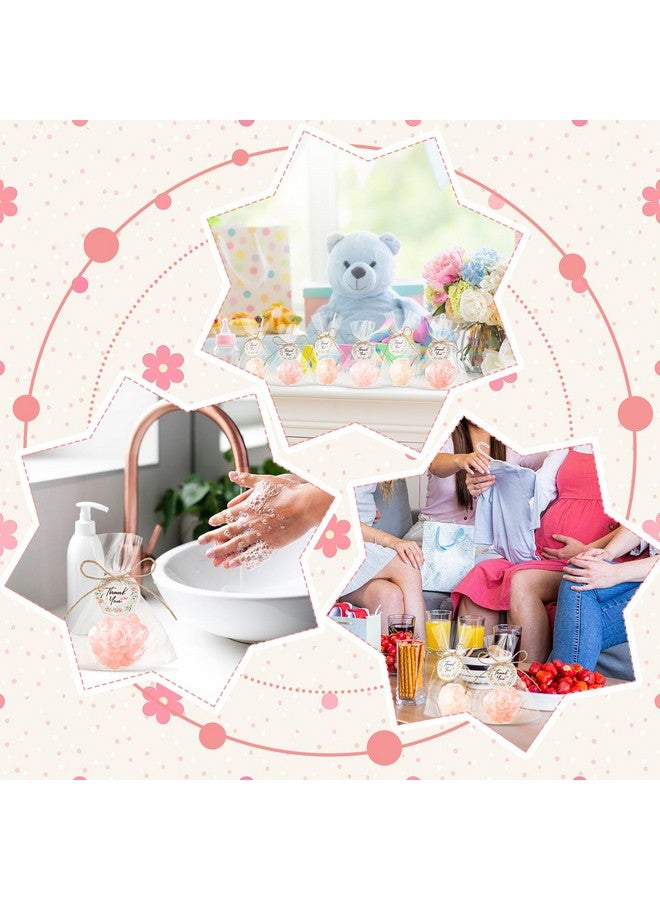 Demissle 20 Pcs Christmas Soaps Baby Shower Soaps Handmade Flower Soap with White Greeting Card Mini Soaps Gift Set for Christmas Stocking Stuffers Decorations Baby Shower Party Favors(Light Pink) - Image 4