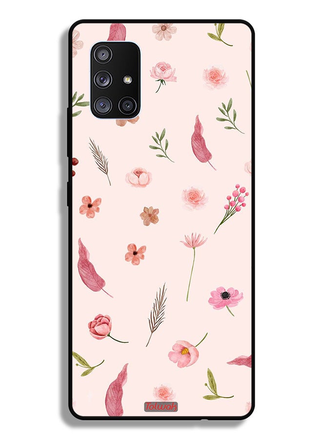 Tolwak Samsung Galaxy A71 5G Protective Case Cover Leaves And Roses Pattern - Image 1