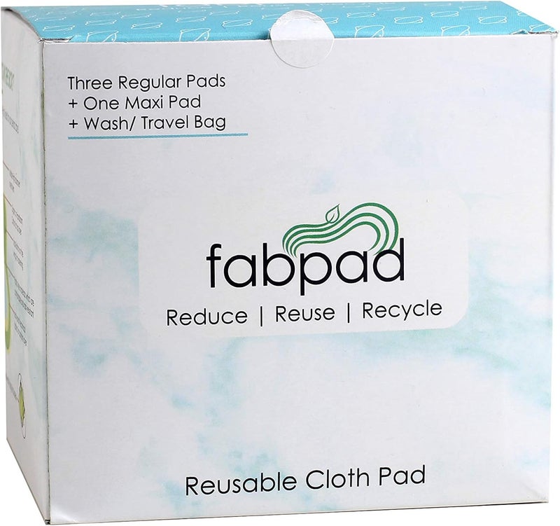Fabpad Reusable Washable Sanitary Cloth Pads Napkins Eco-Friendly Menstrual Hygiene Solutions (Pack Of 4) - Image 3
