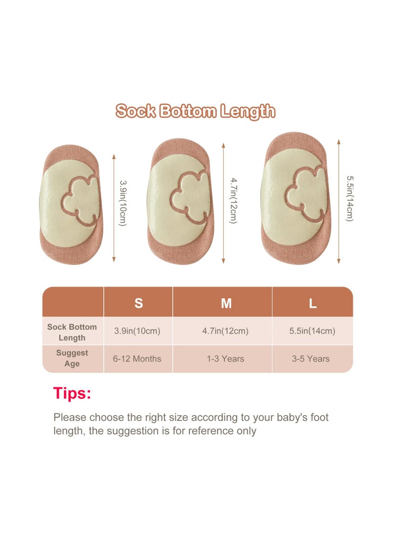 غير زلق الجوارب للأطفال ، 5 أزواج من غير زلق جوارب مريحة للأطفال ، مع عدم الانزلاق كليب ، تنطبق على 1-3 سنوات من العمر الأطفال ( م ) - Image 4