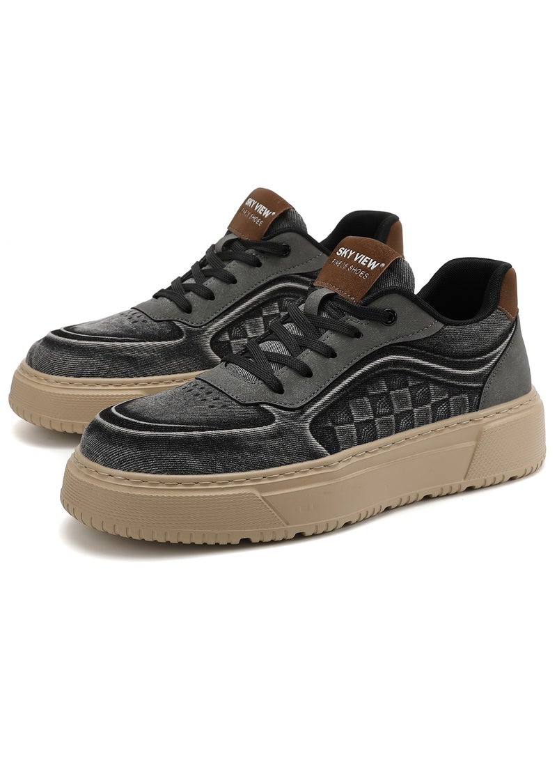 Sky View SKY VIEW Men's Fashion Shoes Casual Shoes For Men Non Slip Lace Up Platform Sneakers Cushioned And Lightweight Low Top Walking Shoes  - Image 1