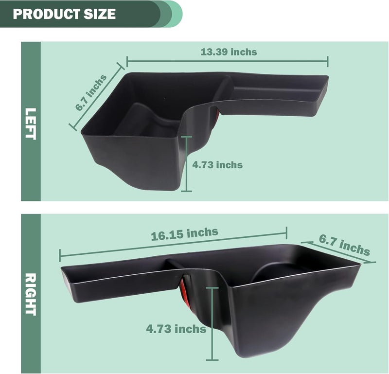 Phamyor Rear Trunk Storage Tray Organizer for Jeep Wrangler JL JLU (2018-2022) - Black - Image 4