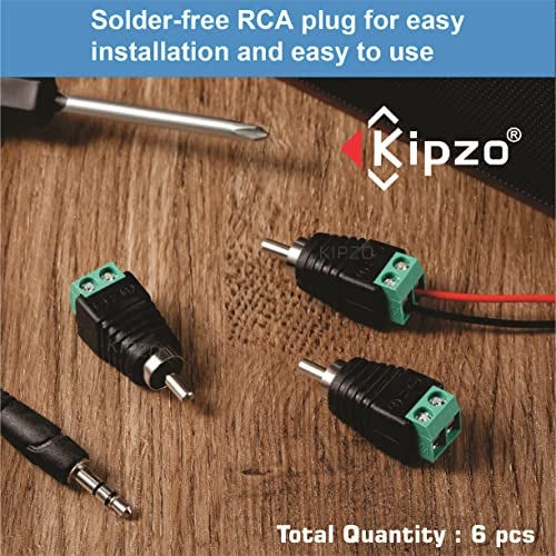 KIPZO RCA to AV Screw Terminal Connector, Pack of 6, Green/Black - Image 2