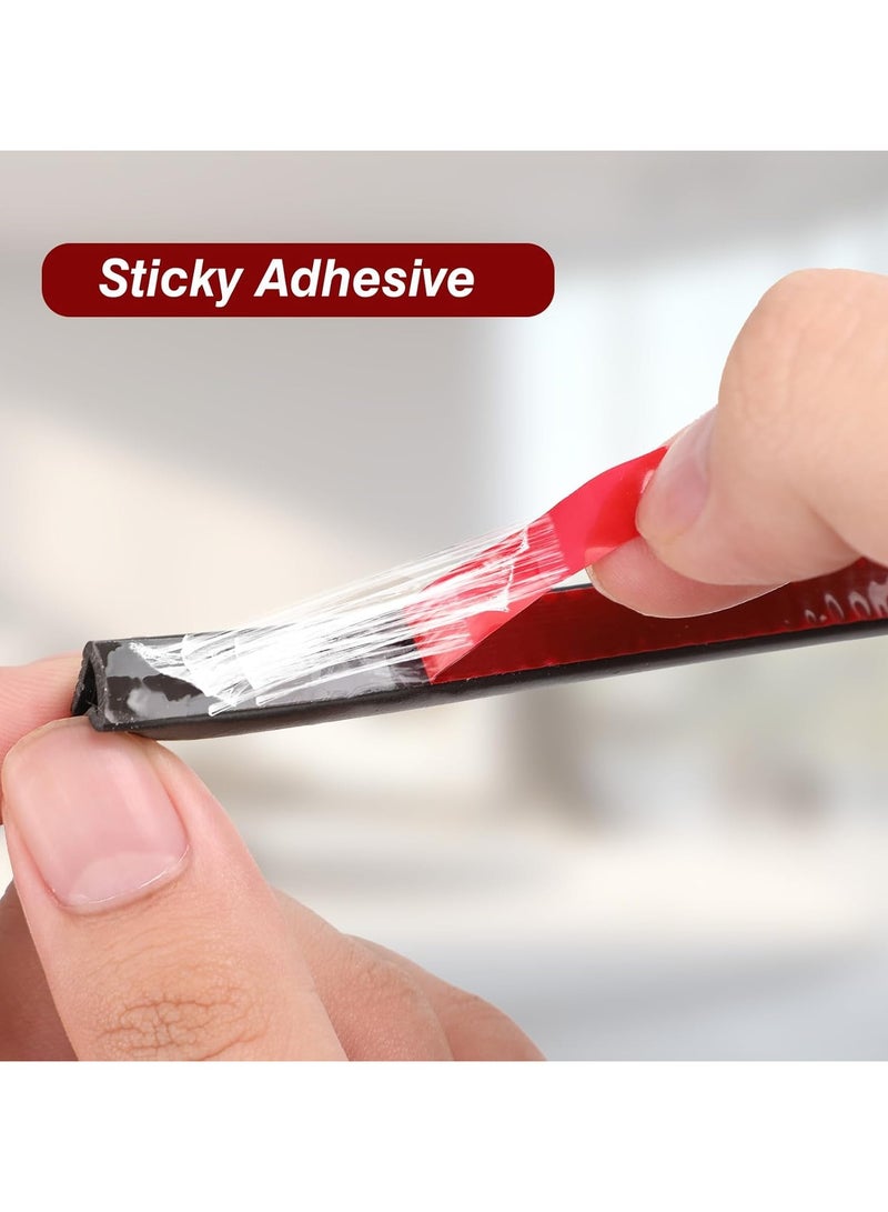 RATSAW Door Weather Stripping Door Seal Strip 6 M Self-Adhesive Rubber Door Insulation Weather Strip for Window and Door Soundproofing D Shape Weatherstripping for Door Frame Gap Blocker for All Kinds Doors Gap - Image 2