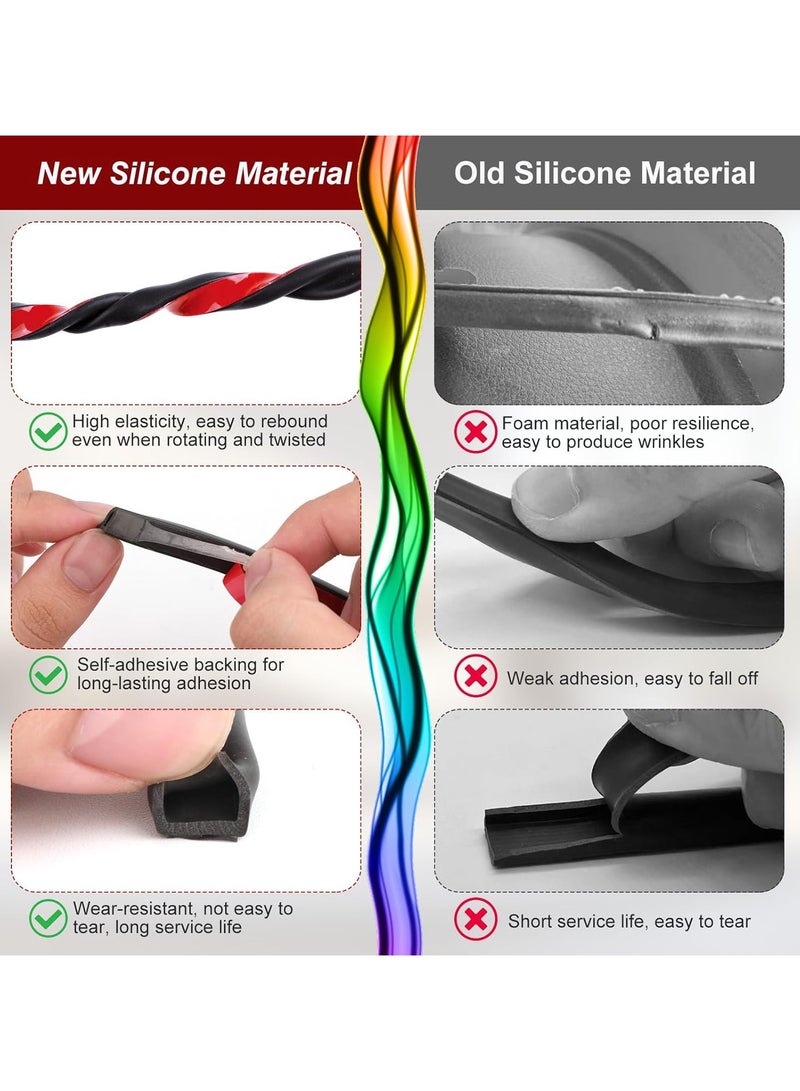 RATSAW Door Weather Stripping Door Seal Strip 6 M Self-Adhesive Rubber Door Insulation Weather Strip for Window and Door Soundproofing D Shape Weatherstripping for Door Frame Gap Blocker for All Kinds Doors Gap - Image 5