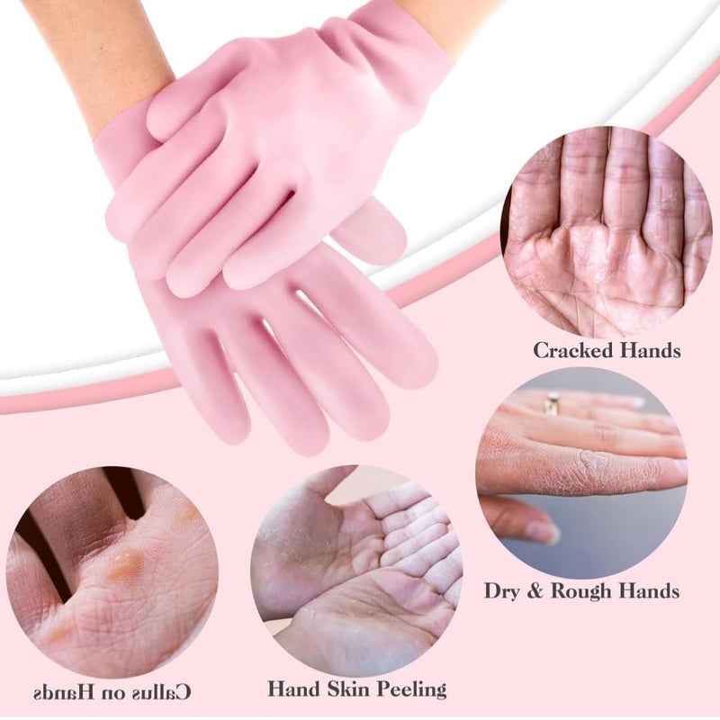 Generic Stepallz Silicone Moisturising Gloves Hydrating Hand Care Spa Gloves with Aloe AntiSlip Design for Dry Hands and Rough Skin  - Image 4