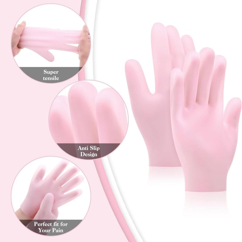 Generic Stepallz Silicone Moisturising Gloves Hydrating Hand Care Spa Gloves with Aloe AntiSlip Design for Dry Hands and Rough Skin  - Image 3