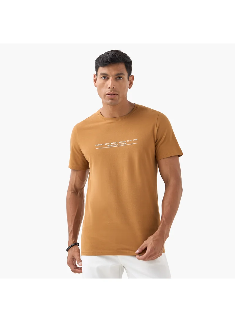 ايكونيك Iconic Typographic Print T-shirt