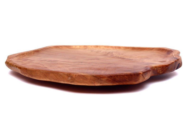 Driini Premium Handmade Root Wood Lazy Susan Turntable (16'') - Large Rustic Wooden Serving Platter Cheese Board - Oversized Charcuterie Tray, Perfect for Your Dinner Table or Countertop - Image 1