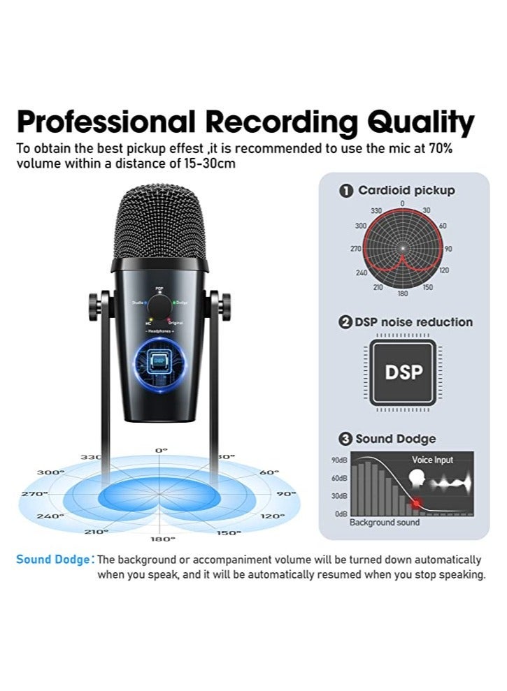 Jmary PW10 Professional Metal Voice Recording Usb Condenser Studio And Podcast Recording Gaming Microphones - Image 2