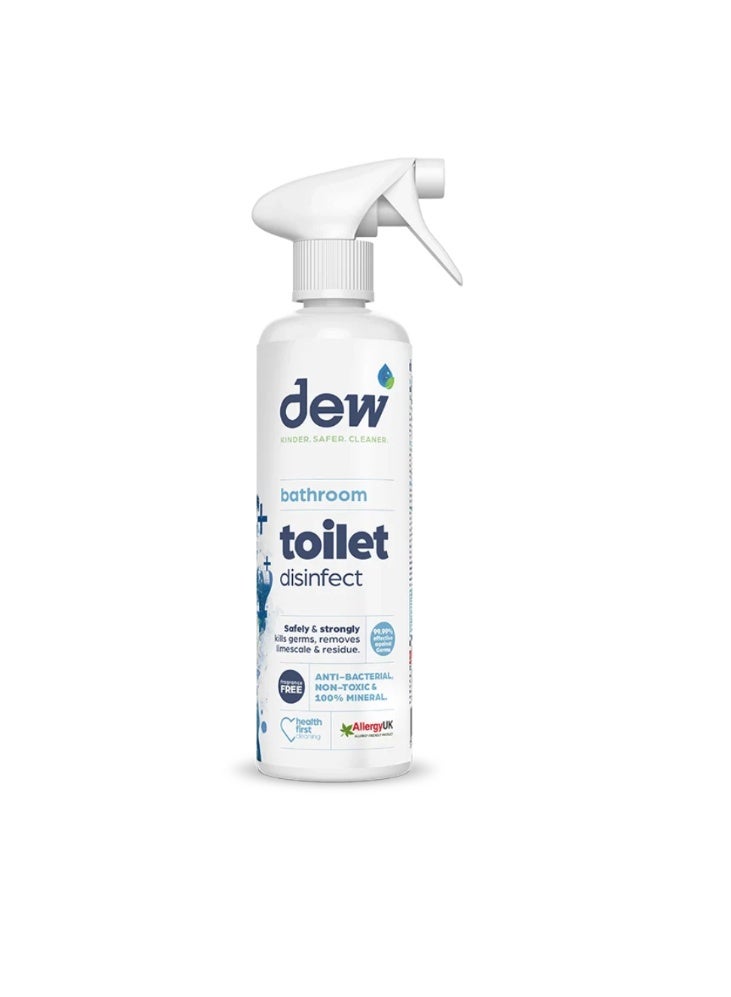 Dew Bathroom Toilet Disinfectant Spray – 100% Mineral, Non-Toxic & Antibacterial – Kills 99.99% of Germs, Removes Limescale & Residue – Fragrance-Free & Allergy UK Certified – 500ml - Image 3