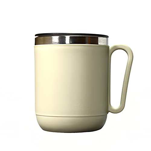 GANESH N-Joy Unbreakable Mugs with Cap Stainless Steel Plastic Covered Travel Mug with lid for Tea, Coffee, Milk (400ml) - Image 1