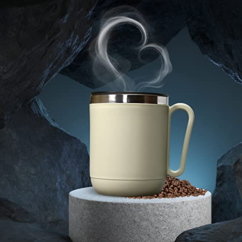 GANESH N-Joy Unbreakable Mugs with Cap Stainless Steel Plastic Covered Travel Mug with lid for Tea, Coffee, Milk (400ml) - Image 2
