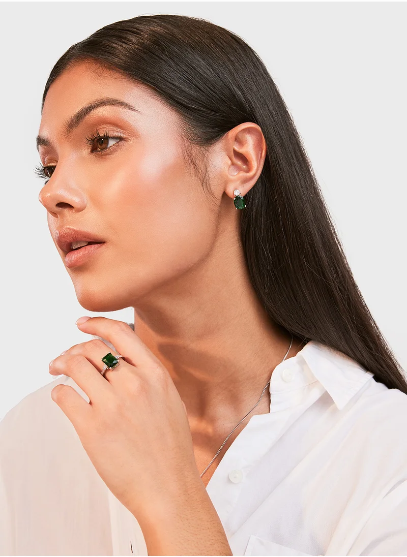 BUCKLEY LONDON Emerald Baguette With Tapered Ring