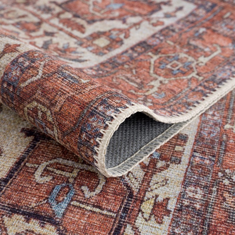 Bloom Rugs Washable 7 ft Runner - Red/Orange/Beige Traditional Runner for Entryway, Hallway, Bathroom, and Kitchen - Exact Size: 2.5' x 7' - Image 3