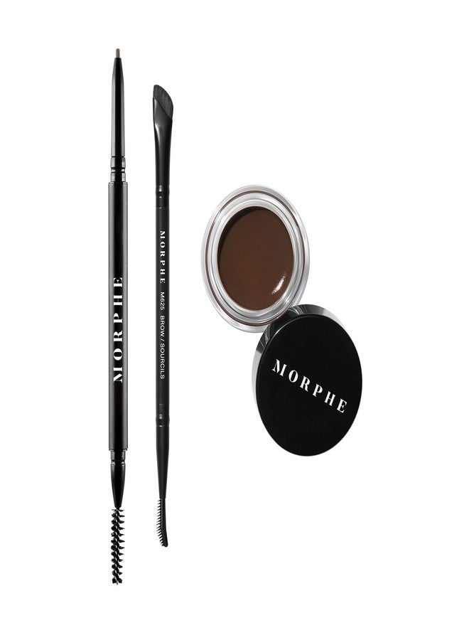Morphe High Archiever Everyday Essentials Brow Kit - Precision Micro Eyebrow Pencil, Tinted Sculpting Brow Wax & 3-in-1 Brush for Shaping, Filling & Defining - Java (3 Count) - Image 1