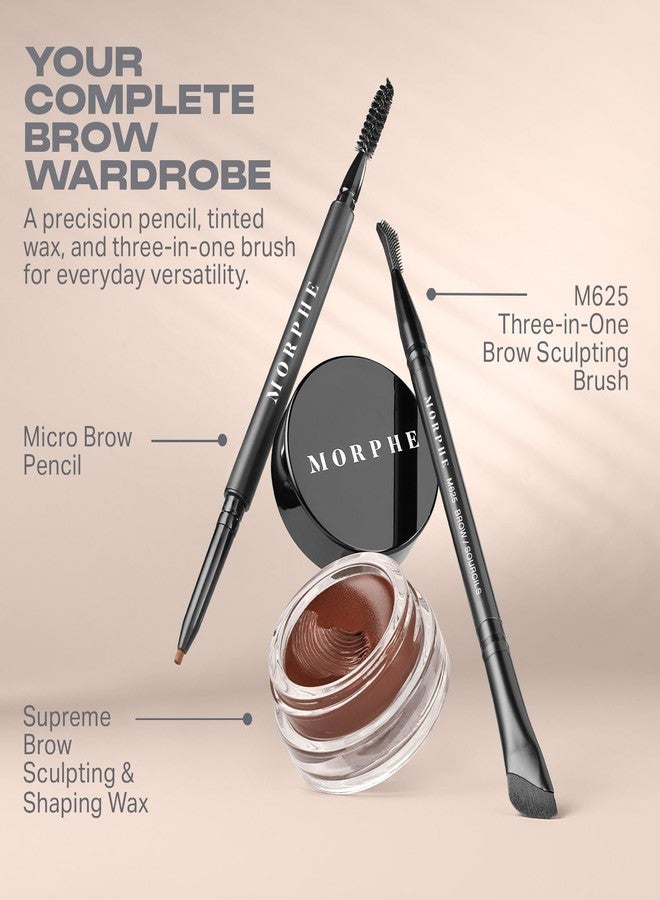 Morphe High Archiever Everyday Essentials Brow Kit - Precision Micro Eyebrow Pencil, Tinted Sculpting Brow Wax & 3-in-1 Brush for Shaping, Filling & Defining - Java (3 Count) - Image 4