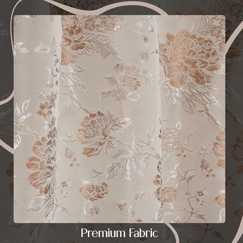 Fresh From Loom Unstiched Fabric Cloth for Sofa - Cushion - Curtain - Table Cloth Fabric - | Wrinkle Free Floral Polyester Material (Lenth x Width - 39 x 46 inch/100 x 116 cm - 1 Meter | Beige) - Image 2