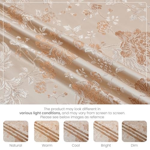Fresh From Loom Unstiched Fabric Cloth for Sofa - Cushion - Curtain - Table Cloth Fabric - | Wrinkle Free Floral Polyester Material (Lenth x Width - 39 x 46 inch/100 x 116 cm - 1 Meter | Beige) - Image 5