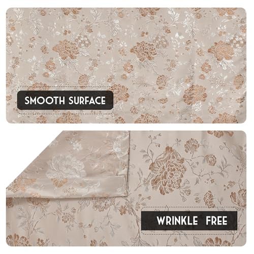 Fresh From Loom Unstiched Fabric Cloth for Sofa - Cushion - Curtain - Table Cloth Fabric - | Wrinkle Free Floral Polyester Material (Lenth x Width - 39 x 46 inch/100 x 116 cm - 1 Meter | Beige) - Image 4
