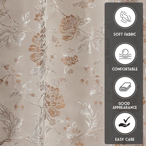 Fresh From Loom Unstiched Fabric Cloth for Sofa - Cushion - Curtain - Table Cloth Fabric - | Wrinkle Free Floral Polyester Material (Lenth x Width - 39 x 46 inch/100 x 116 cm - 1 Meter | Beige) - Image 3