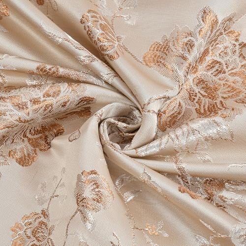 Fresh From Loom Unstiched Fabric Cloth for Sofa - Cushion - Curtain - Table Cloth Fabric - | Wrinkle Free Floral Polyester Material (Lenth x Width - 39 x 46 inch/100 x 116 cm - 1 Meter | Beige) - Image 1