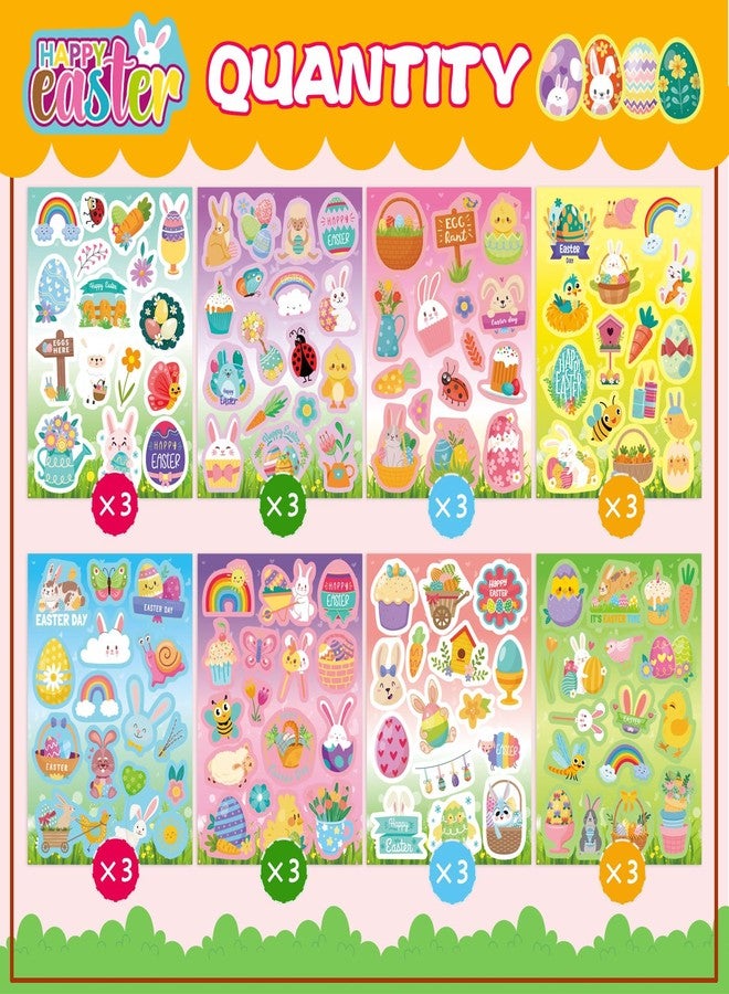 DUJAA 378 PCS Easter Stickers for Kids, Spring Stickers Assorted Easter Basket Stuffers,Teacher School Classroom Party Favors Supplies for Kids - Image 2