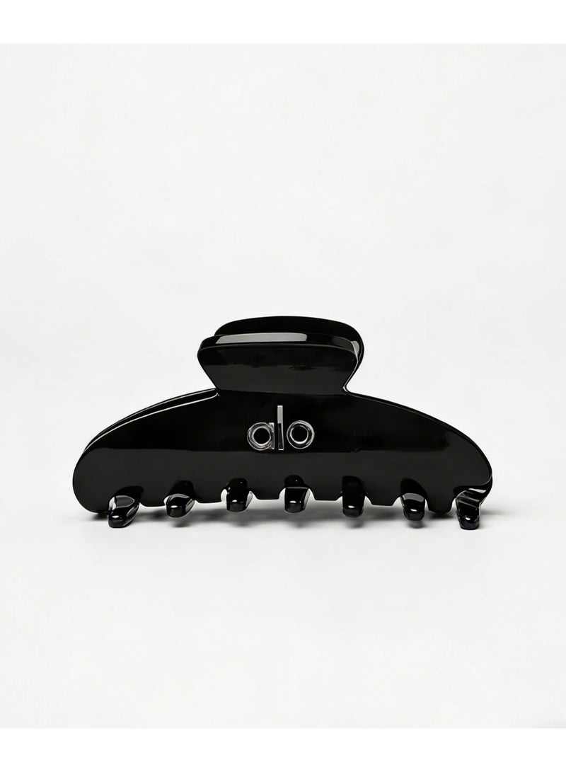 ALo728 Black Hair Clip - Large size, durable acrylic and brand logo, suitable for fashionable hairstyles - Image 1