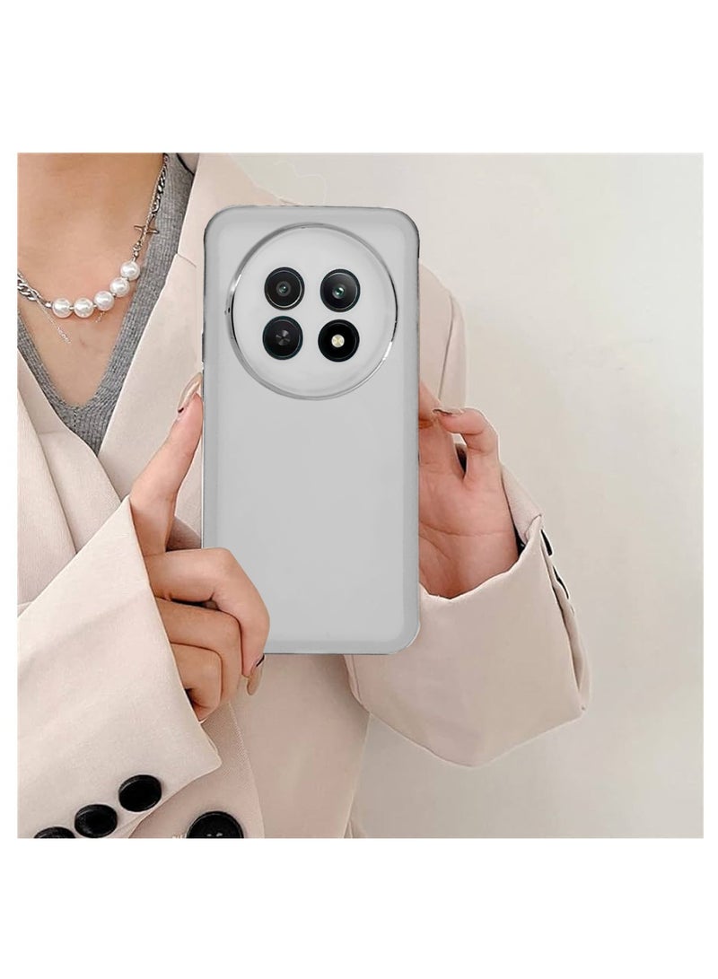 دبليو تيك حافظة لهاتف Realme 12x 5G 2024 باللون الأبيض الناعم والشفاف من السيليكون بولي يوريثان فائق النحافة أنيق مطلي بحدود الكاميرا - Image 4