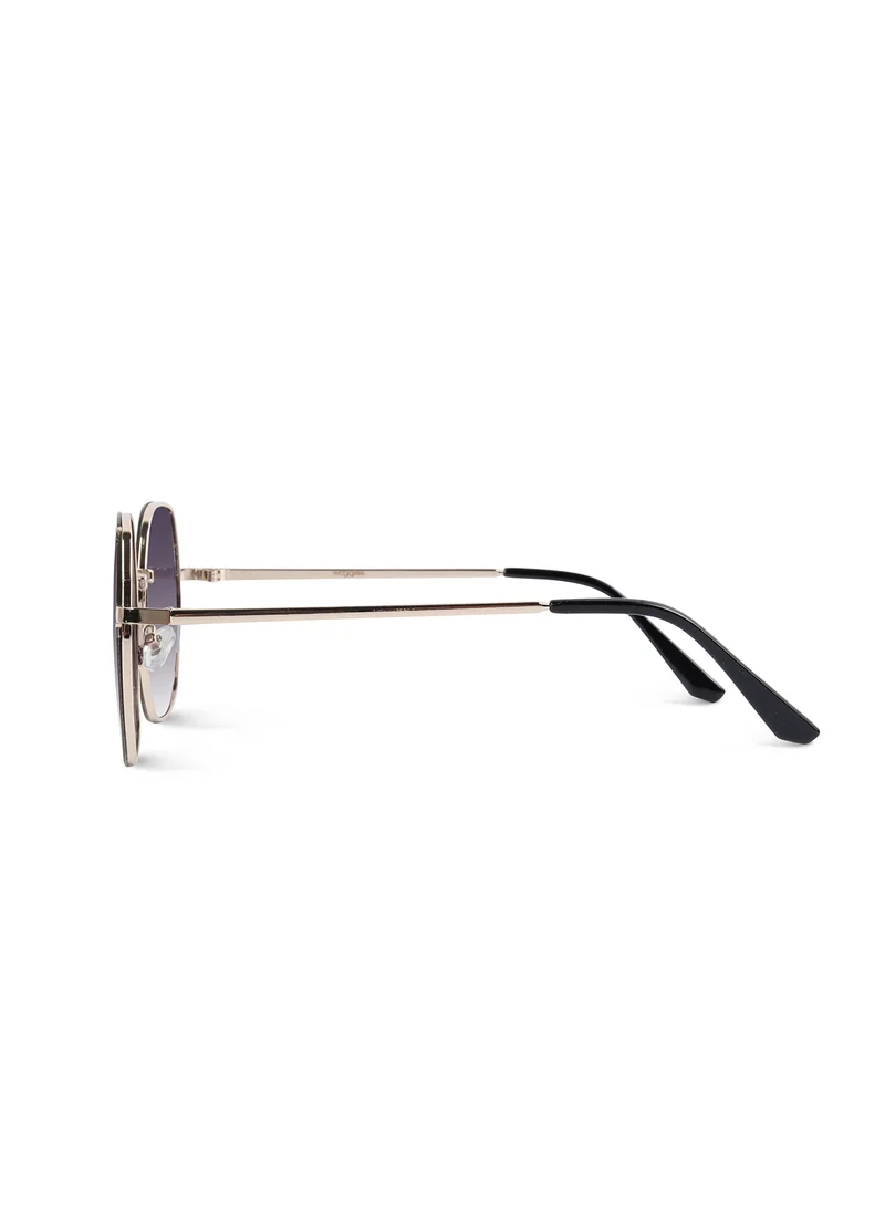 Woggles Latest & Stylish UV Protected Glow Black Round Sunglasses for Men & Women
