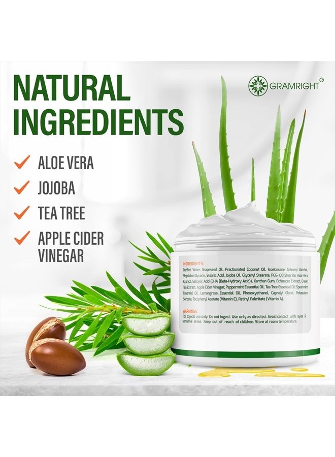 GRAMRIGHT Acne Treatment Face Cream 4 fl.oz - Acne Spot Treatment for Face & Acne Dots - Tea Tree Oil for Acne - Natural Cystic Acne Treatment - For All Skin Types - Premium Acne Scar Cream & Pimple Remover - Image 2