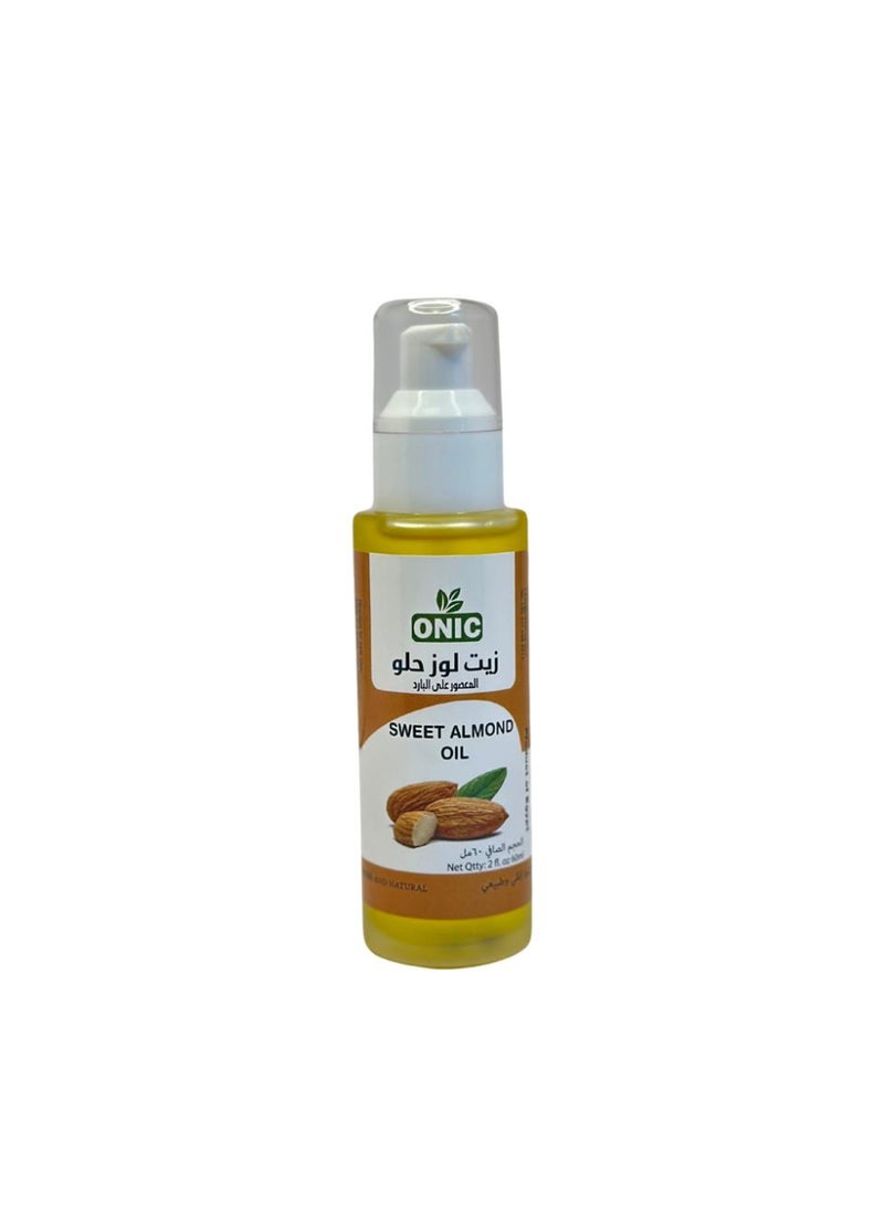 ONIC Sweet Almond Oil | For Skin Hydration & Hair Softening | 100% Natural & Pure | Suitable for Sensitive Skin | Fast-Absorbing Natural Oil Free from Additives | Nourishing & Moisturizing, Rich in Vitamin E for Daily Use on Face, Body & Scalp - Image 1