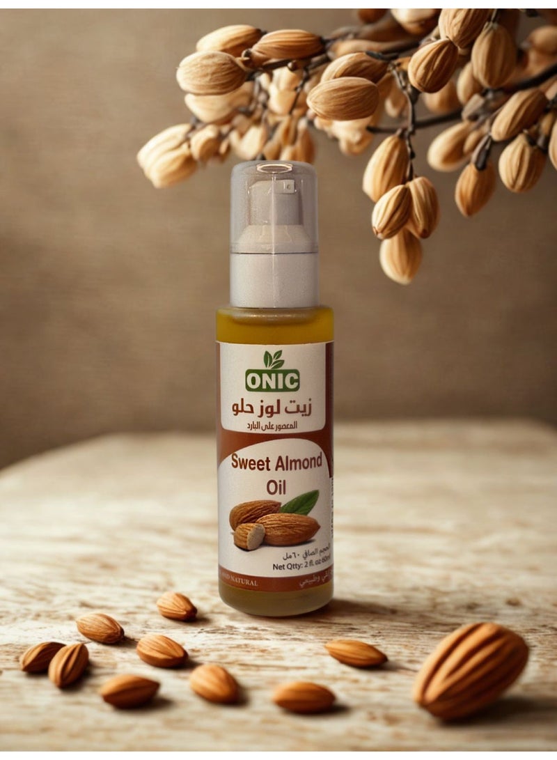 ONIC Sweet Almond Oil | For Skin Hydration & Hair Softening | 100% Natural & Pure | Suitable for Sensitive Skin | Fast-Absorbing Natural Oil Free from Additives | Nourishing & Moisturizing, Rich in Vitamin E for Daily Use on Face, Body & Scalp - Image 3