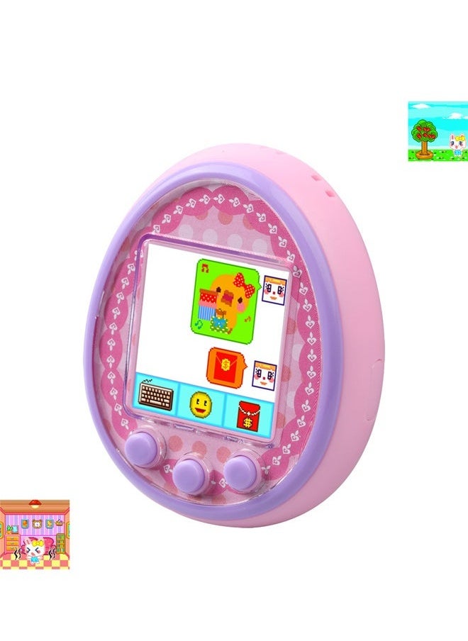 Cartoon Virtual Electronic Pet Game Interactive Toy Digital Retro Handheld with Colorful LCD Screen Customizable Characters Ideal for Kids and Adult