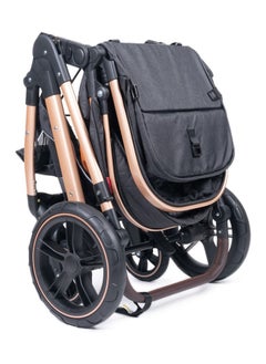 Hababy B1D - Belecoo one fold-to-half luxury pram 2 in 1 - Black  - Image 5