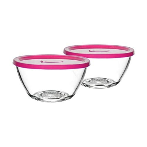 Brezzycloud Set of 4 Glass Mixing Bowl with Lid B16FL - 435ml - Transparent Glass (Set of 4, Lid Color Random) - Image 4