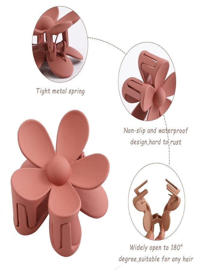 Xarnish Mini Hawaiian Flower Hair Clips For Women, Flower Hair Claw Clips Plumeria Claw Clips for Thin Hair Claw Clips for Thick Hair Beach Hair Accessories for Girls Multi Color - Pack of 6 - Image 2