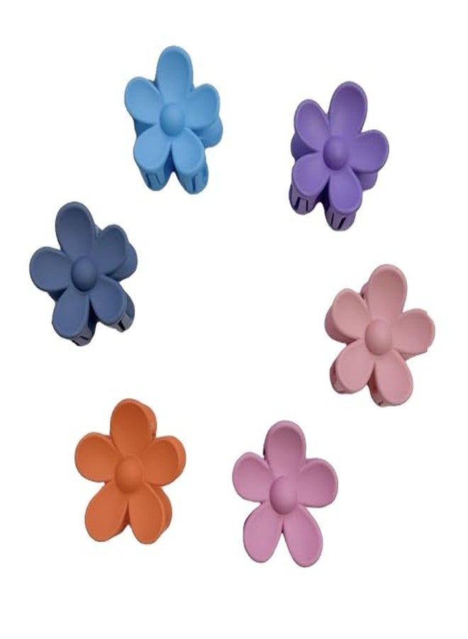Xarnish Mini Hawaiian Flower Hair Clips For Women, Flower Hair Claw Clips Plumeria Claw Clips for Thin Hair Claw Clips for Thick Hair Beach Hair Accessories for Girls Multi Color - Pack of 6 - Image 1