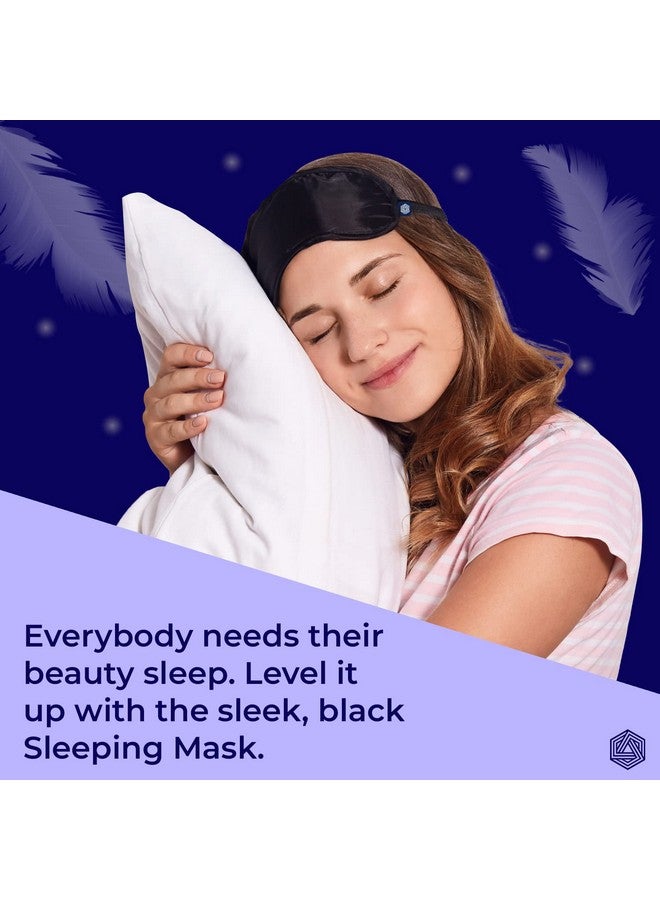 BOLDFIT Boldfit Premium Silk Eye Mask For Traveling, Sleeping With Adjustable Strap, Blind Fold For Smooth&Comfortable Sleep-Black, Pack of 2  - Image 5