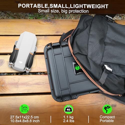 Lekufee Plastic Portable Waterproof Carrying Case Compatible With Dji Mini 2 Se/Dji Mavic Mini 2 Drone Combo And Accessories(Case Only),Black - Image 4