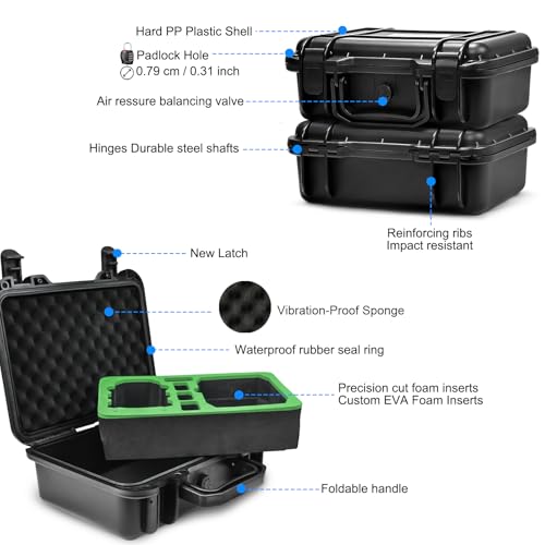 Lekufee Plastic Portable Waterproof Carrying Case Compatible With Dji Mini 2 Se/Dji Mavic Mini 2 Drone Combo And Accessories(Case Only),Black - Image 3