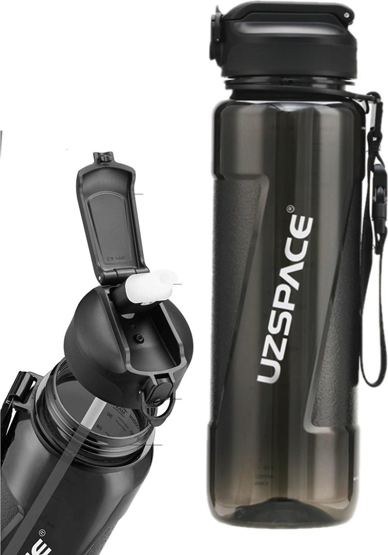 UZSPACE زجاجة مياه تريتان كبيرة مع شفاطة 1000 مل  - Image 1