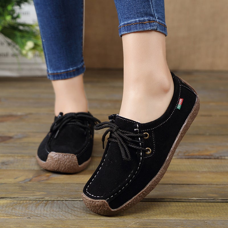 Spring Slip-On Loafers for Women Comfort Flats Black 
