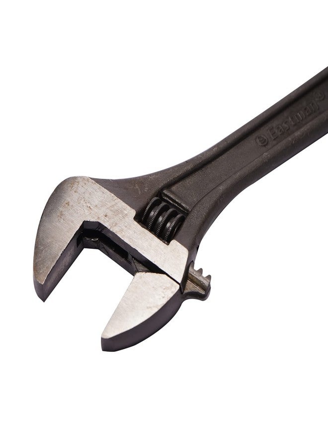 Eastman Adjustable Wrenches Set Of 1Pcs, 15/375 Mm, Phosphate Finish Fully Hardened And Tempered Plumbing Tools, Adjustable Wrench for All Nut Sizes, Black Phosphate Coating (E-2051P) - Image 2