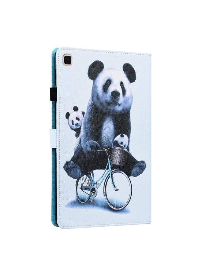 Samsung Galaxy Tab S5e 10.5 SM T720 SM T725 Animal Pattern Horizontal Flip Leather Case with Holder and Card Slots and Photo Frame Cycling Panda