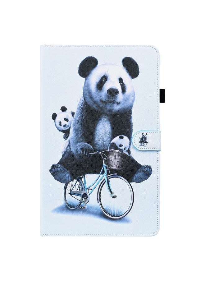 Samsung Galaxy Tab S5e 10.5 SM T720 SM T725 Animal Pattern Horizontal Flip Leather Case with Holder and Card Slots and Photo Frame Cycling Panda