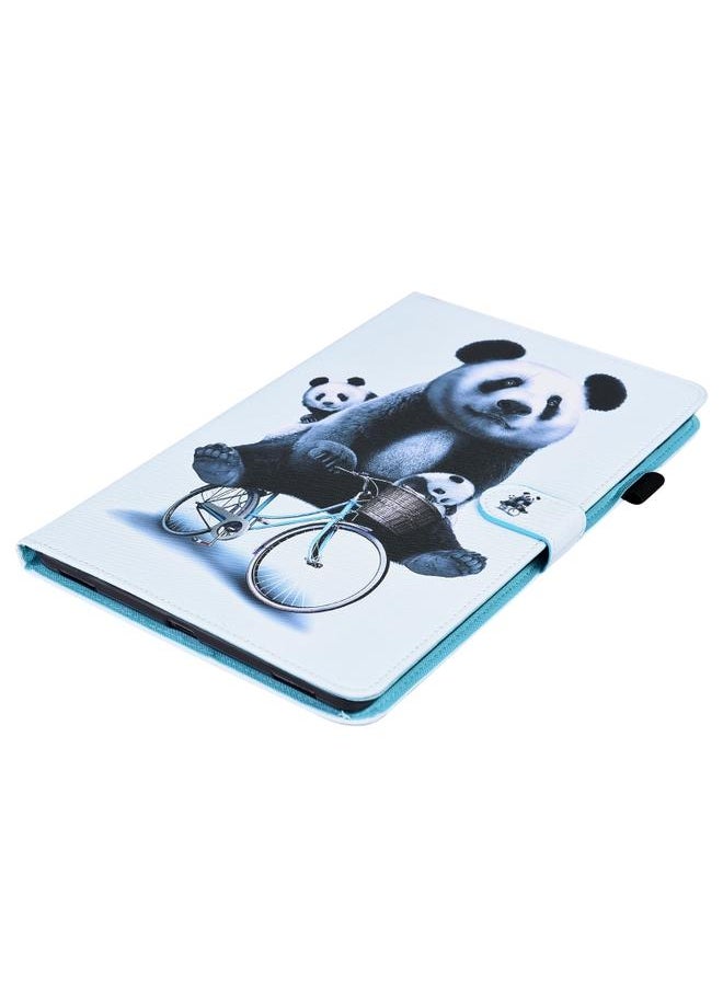 Samsung Galaxy Tab S5e 10.5 SM T720 SM T725 Animal Pattern Horizontal Flip Leather Case with Holder and Card Slots and Photo Frame Cycling Panda