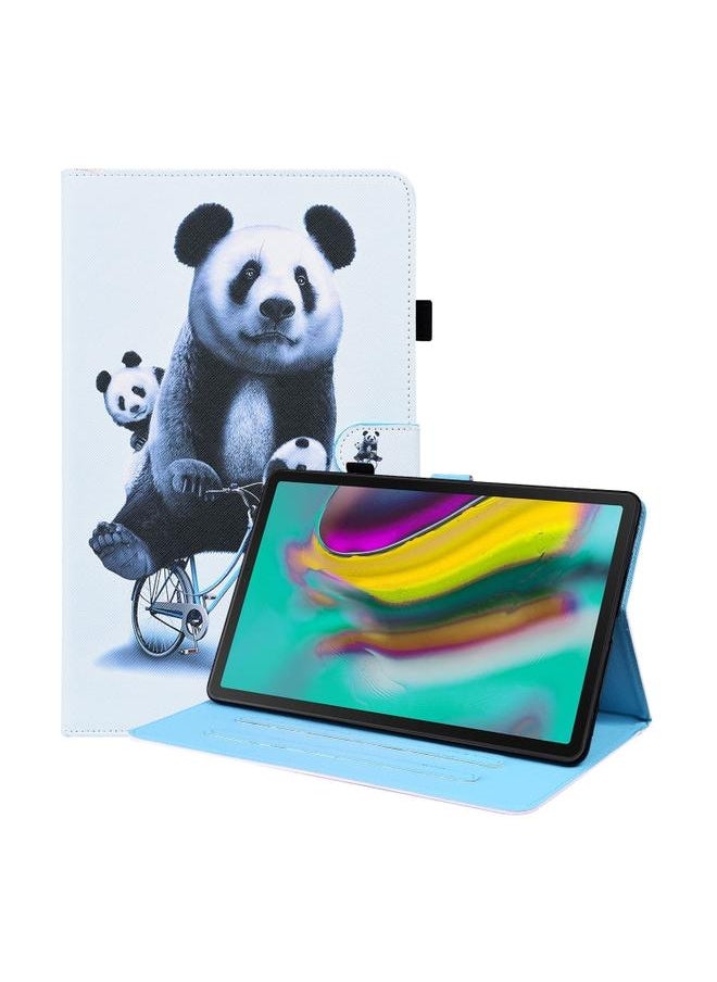 Samsung Galaxy Tab S5e 10.5 SM T720 SM T725 Animal Pattern Horizontal Flip Leather Case with Holder and Card Slots and Photo Frame Cycling Panda